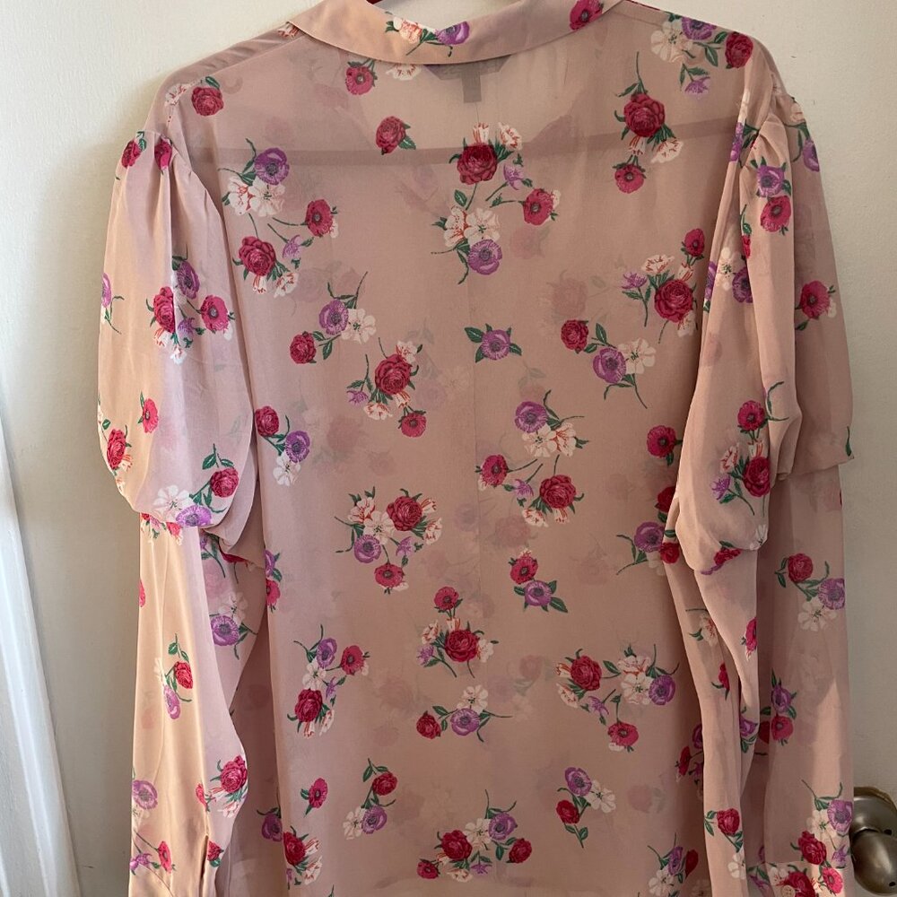 NWT Express Floral Sheer Blouse - size XL - Picture 7 of 10